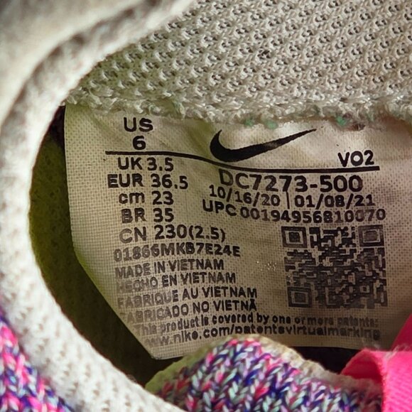 Nike Air Force 1 Crater Knit Pink Purple Fuchsia Glow Womens Size 6 Shoes - Picture 6 of 13